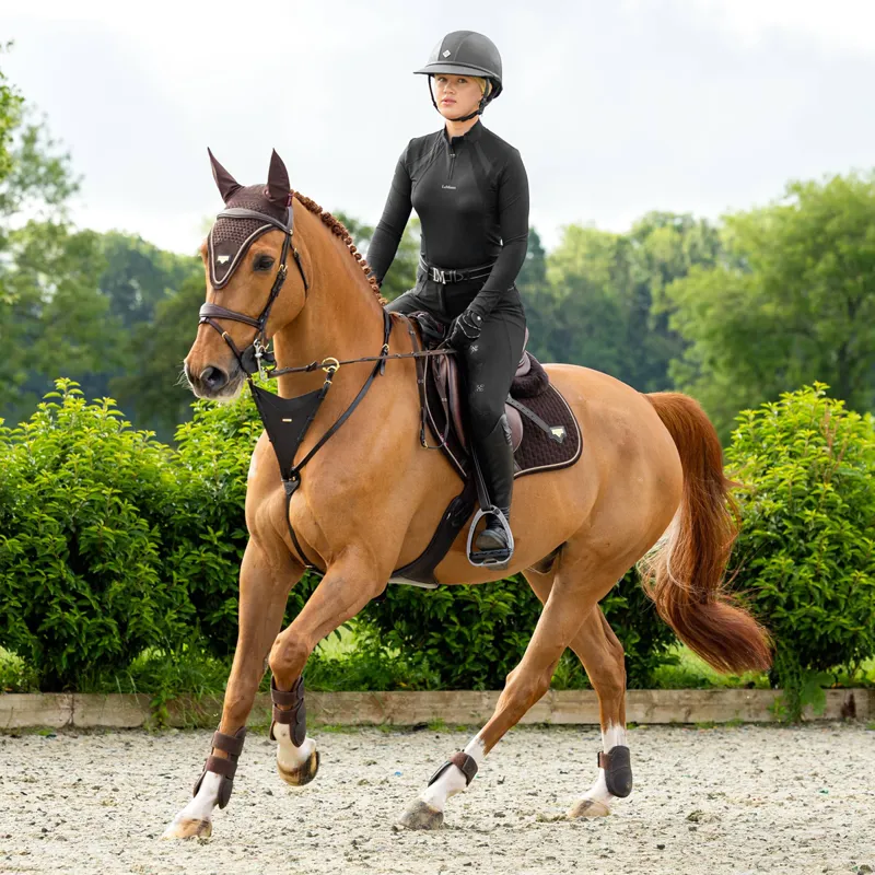 LeMieux Puissance Suede Close Contact Pad - Brown-3